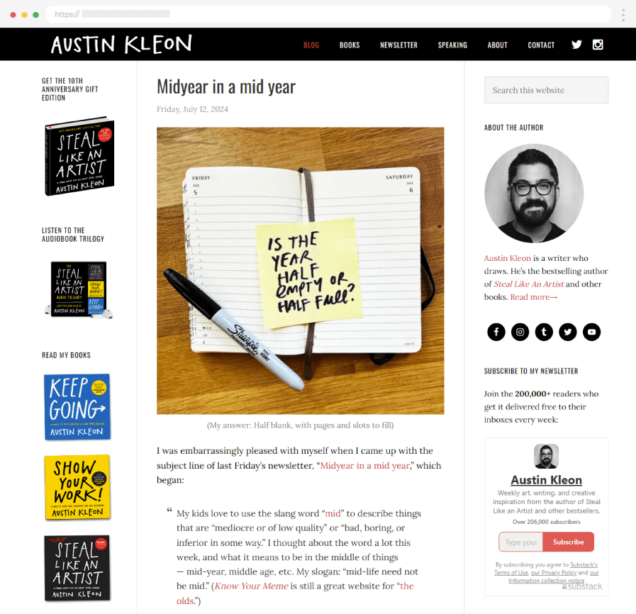 Readable Blog Layout Example